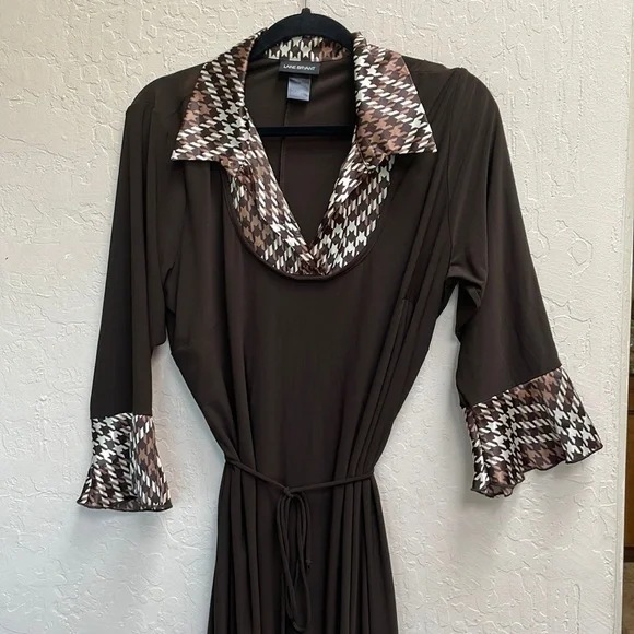 lane bryant brown dress 90s Designs & Co by Lane Bryant Pool Tile Mosaic Dress